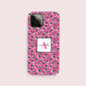Monogram roze luipaard printpatroon op maat Case-Mate iPhone case
