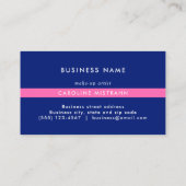 Monogram roze marineblauw makreel visitekaartje (Achterkant)