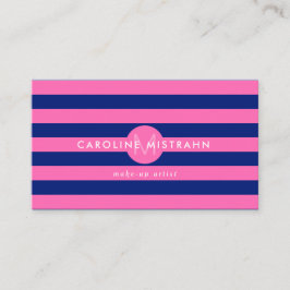 Monogram Roze Marineblauw Visagist Professioneel Visitekaartje