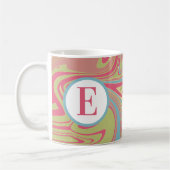 Monogram Roze Marmer Koffiemok (Links)