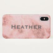 Monogram Roze Marmeren Achtergrond Case-Mate iPhone Case (Achterkant (horizontaal))