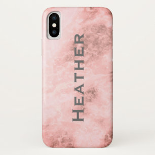 Monogram Roze Marmeren Achtergrond Case-Mate iPhone Case