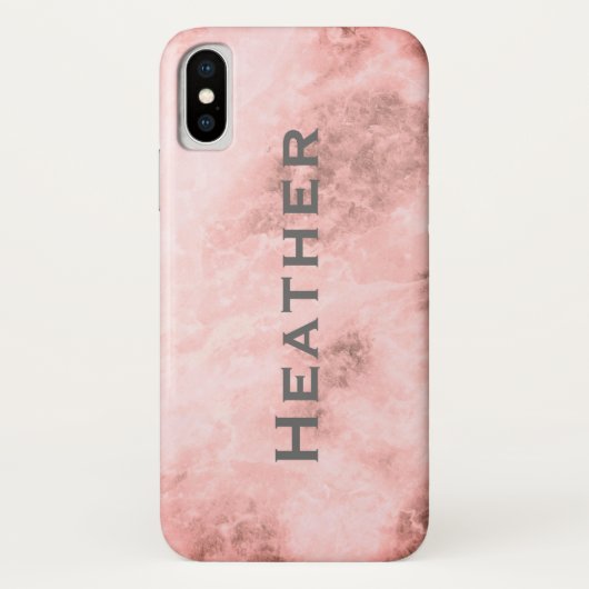 Monogram Roze Marmeren Achtergrond Case-Mate iPhone Case (Achterkant)