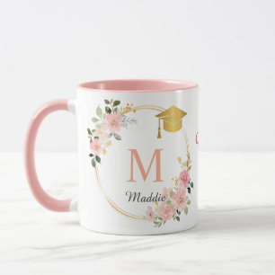 Monogram Roze Meisjes Afstuderen Mok