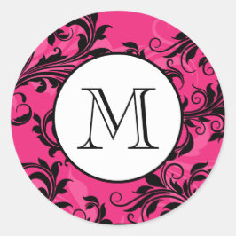 Monogram roze met schuifwiel Sticker