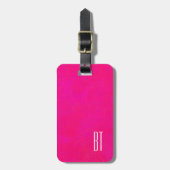 Monogram  Roze Modern Abstract Bagagelabel (Voorkant verticaal)