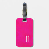 Monogram Roze Modern Abstract Bagagelabel (Achterkant verticaal)