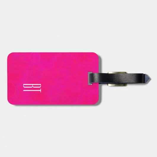 Monogram Roze Modern Abstract Bagagelabel (Achterkant horizontaal)