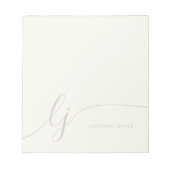 Monogram Roze Modern Minimaal Vrouwelijk Roos Ivoo Notitieblok (Voorkant)