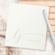 Monogram Roze Modern Minimaal Vrouwelijk Roos Ivoo