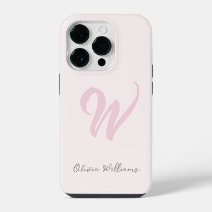 Monogram Roze Modern Minimalistisch Vrouwelijk iPhone 14 Plus Hoesje