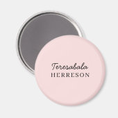 Monogram Roze Modern Minimalistisch Vrouwelijk Magneet (Voorkant / Achterkant)