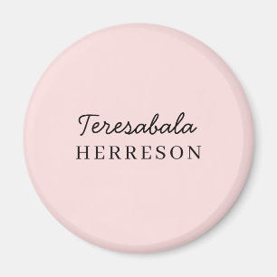 Monogram Roze Modern Minimalistisch Vrouwelijk Magneet