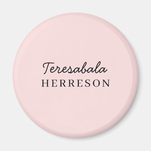 Monogram Roze Modern Minimalistisch Vrouwelijk Magneet (Voorkant)