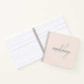 Monogram Roze Modern Minimalistisch Vrouwelijk Notitieboek (Binnen)