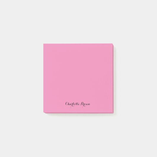 Monogram Roze Modern Minimalistisch Vrouwelijk Post-it® Notes (Voorkant)
