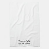 Monogram Roze Modern Minimalistisch Vrouwelijk Theedoek (Verticaal)