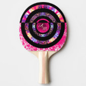 Monogram roze Moderne Mandala Tafeltennisbatje (Voorkant)