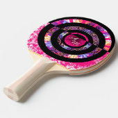 Monogram roze Moderne Mandala Tafeltennisbatje (Voorkant Gekanteld)