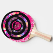 Monogram roze Moderne Mandala Tafeltennisbatje (Zijkant)