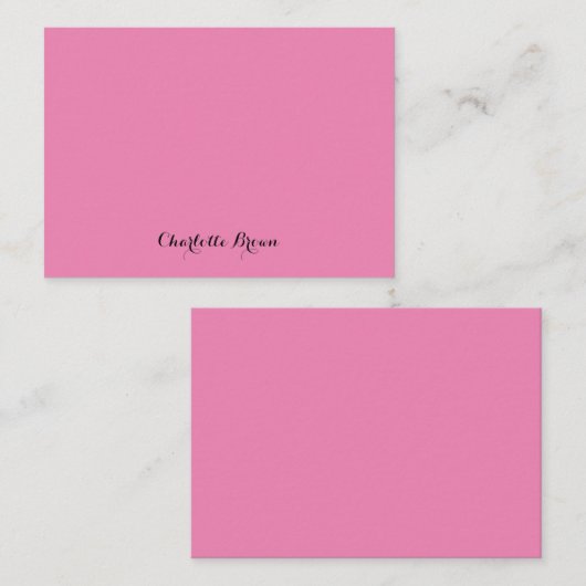 Monogram Roze Moderne Minimalistische Vrouwelijke Notitiekaartje (Voorkant / Achterkant)