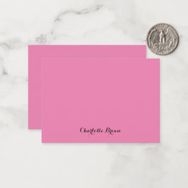 Monogram Roze Moderne Minimalistische Vrouwelijke Notitiekaartje