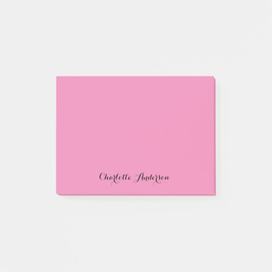 Monogram Roze Moderne Minimalistische Vrouwelijke Post-it® Notes (Voorkant)
