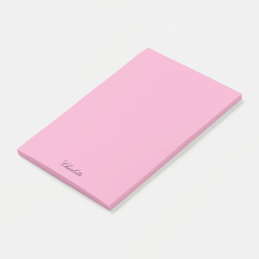 Monogram Roze Moderne Script Minimalistische Maatw Post-it® Notes (Schuin)