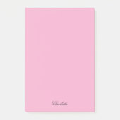 Monogram Roze Moderne Script Minimalistische Maatw Post-it® Notes (Voorkant)