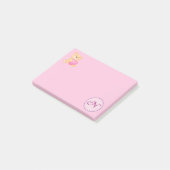 Monogram Roze N Post-it® Notes (Schuin)