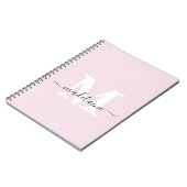 Monogram Roze Notitieboek Aangepast Initiaal & Naa (Linkerzijde)