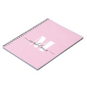 Monogram Roze Notitieboek Aangepast Initiaal & Naa (Linkerzijde)