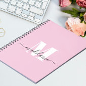 Monogram Roze Notitieboek Aangepast Initiaal & Naa