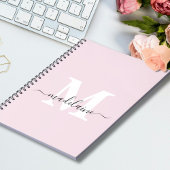 Monogram Roze Notitieboek Aangepast Initiaal & Naa