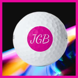 Monogram roze of kies uw kleurenachtergrond golfballen