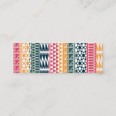 Monogram roze Oranje Blauw Geo Aztec Tribal Patroo Mini Visitekaartje (Achterkant)