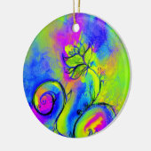 MONOGRAM roze paars blauw Keramisch Ornament (Links)