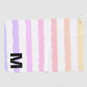 Monogram Roze Paars Wit Aquarel Golfhanddoek (Horizontaal)
