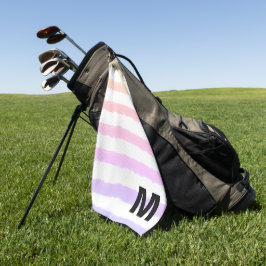 Monogram Roze Paars Wit Aquarel Golfhanddoek