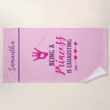 Monogram Roze Paarse Het Zijn Prinses is Vermoeien