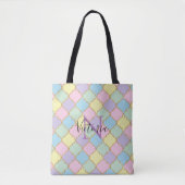Monogram Roze Paarse kleuren Gold Glitter Modern Tote Bag (Voorkant)