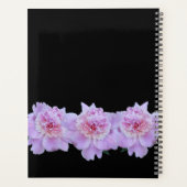 Monogram Roze Paarse Pioenen Chique Retro Typograf Planner (Achterkant)