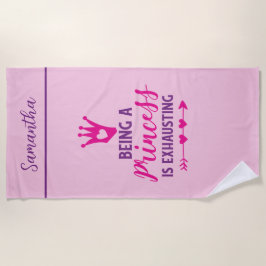 Monogram Roze Paarse Princess is exhauster Strandlaken