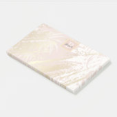 Monogram roze palmololie post-it® notes (Schuin)