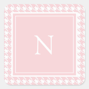 Monogram Roze Pastel Hondentandruitjes  Vierkante Sticker
