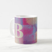 Monogram roze pastel koffiemok (Voorkant links)