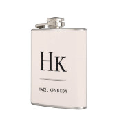 Monogram Roze Personaliseerde Bruidsmeisjesfeest Heupfles (Links)