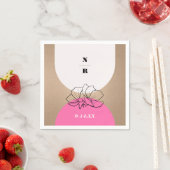 Monogram roze pleister servet (Insitu)