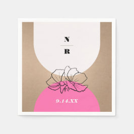 Monogram roze pleister servet