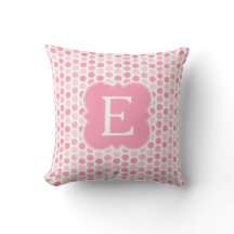 Monogram roze poka Dots to ss Pillow